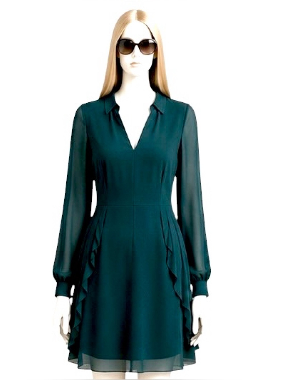 BCBGeneration Jade Green Chiffon Mini Dress